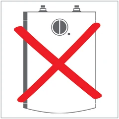 Nicht für drucklose Warmwasserbereiter